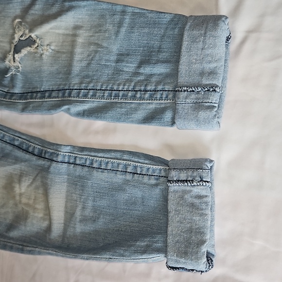 Almost Famous Too Girls Jeans Size 16 Cuffed Skinny Distressed T10 - Picture 7 of 7